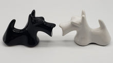 Load image into Gallery viewer, Scotty Dog Salt &amp; Pepper Set -Scottish Terrier Black &amp; White Ceramic Dog Shakers
