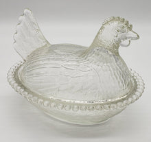 Load image into Gallery viewer, Clear Indiana Glass Hen on Nest Candy Dish Clear Glass 2 Pcs. Beaded Bowl
