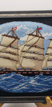Load image into Gallery viewer, Barque ship cross stitch wall art
