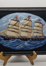 Load image into Gallery viewer, Barque ship cross stitch wall art
