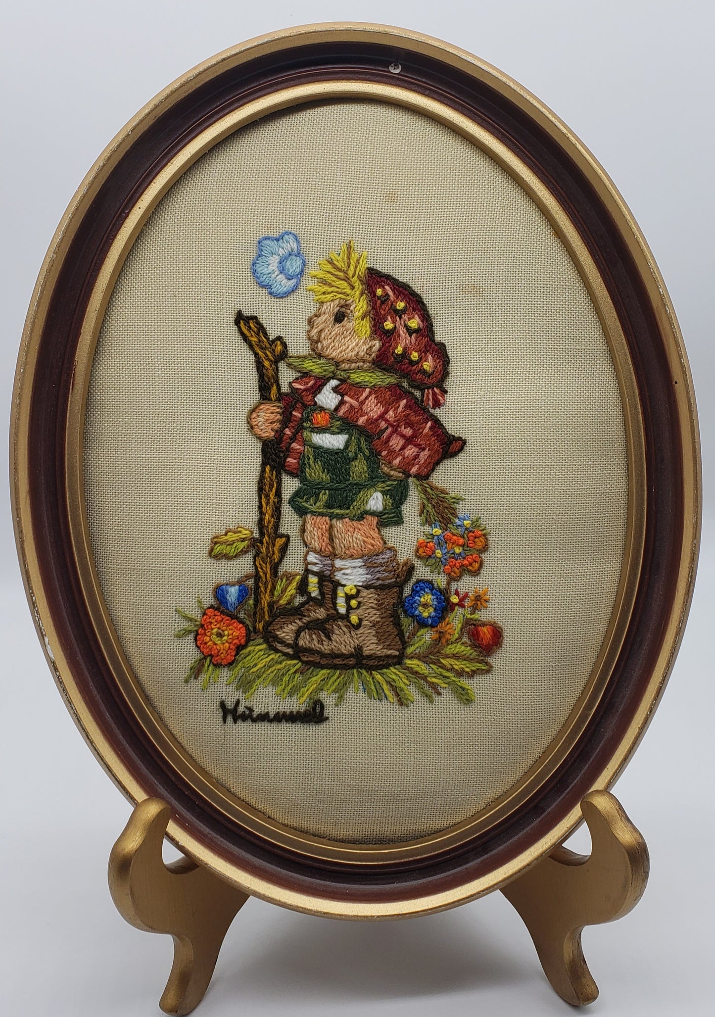 Hummel Embroidery Needlepoint Framed Set of 2