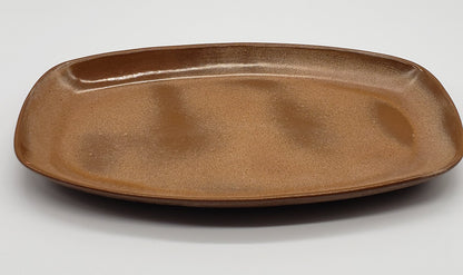 Frankoma Platter #6P Shallow Brown Satin