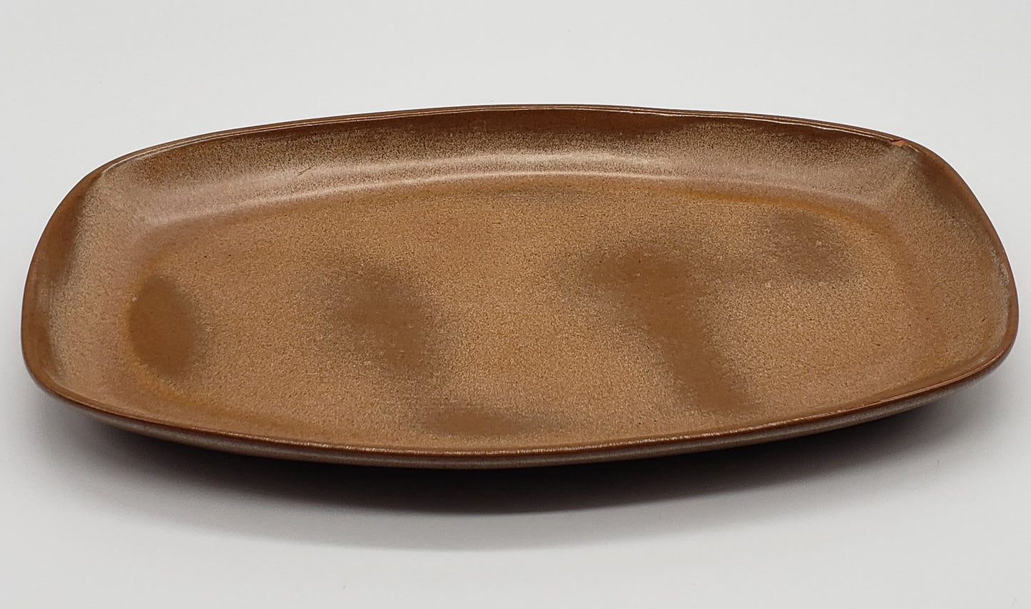 Frankoma Platter #6P Shallow Brown Satin