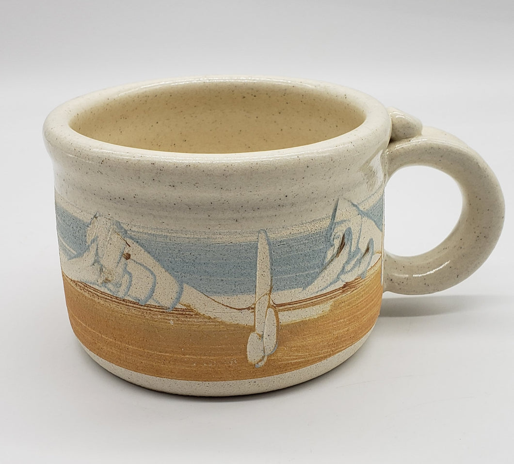 J.M 1995 Studio Pottery mug / soup bowl LaVerkin, Utah Signed