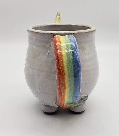 Mudworks Handmade Elwood Rainbow Unicorn Stoneware Mug Cup