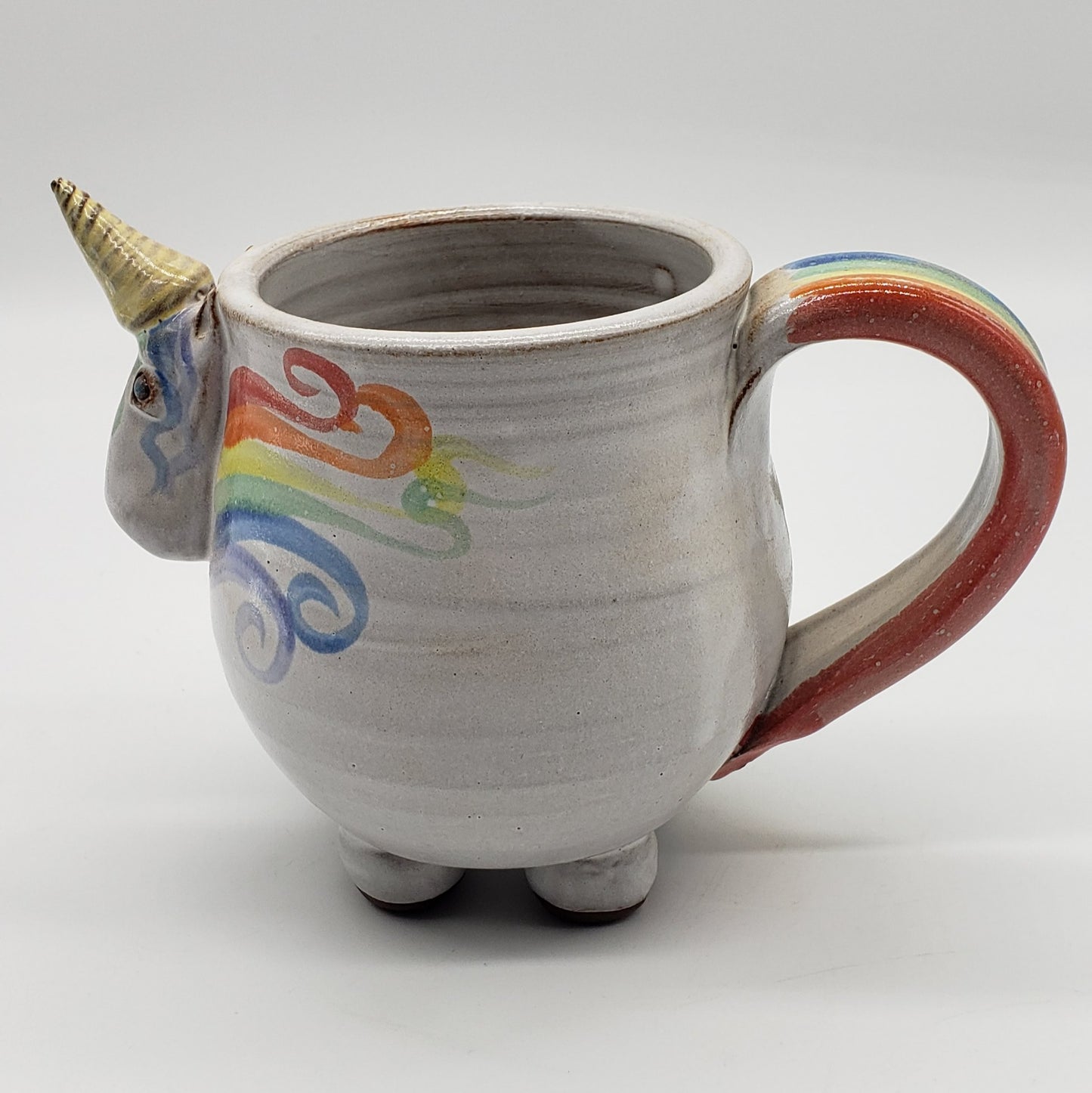 Mudworks Handmade Elwood Rainbow Unicorn Stoneware Mug Cup