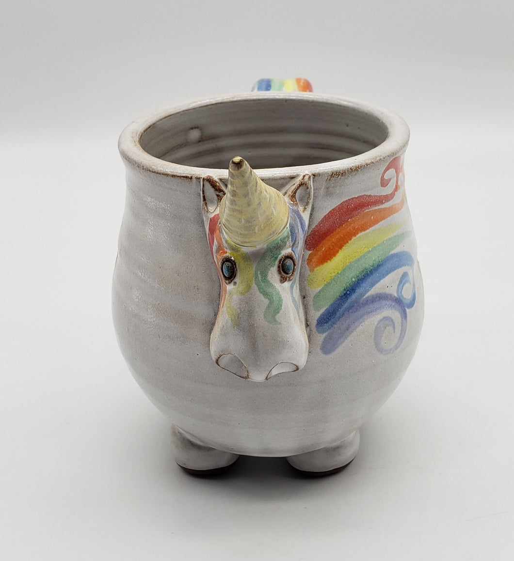 Mudworks Handmade Elwood Rainbow Unicorn Stoneware Mug Cup
