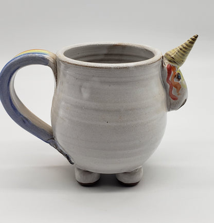 Mudworks Handmade Elwood Rainbow Unicorn Stoneware Mug Cup