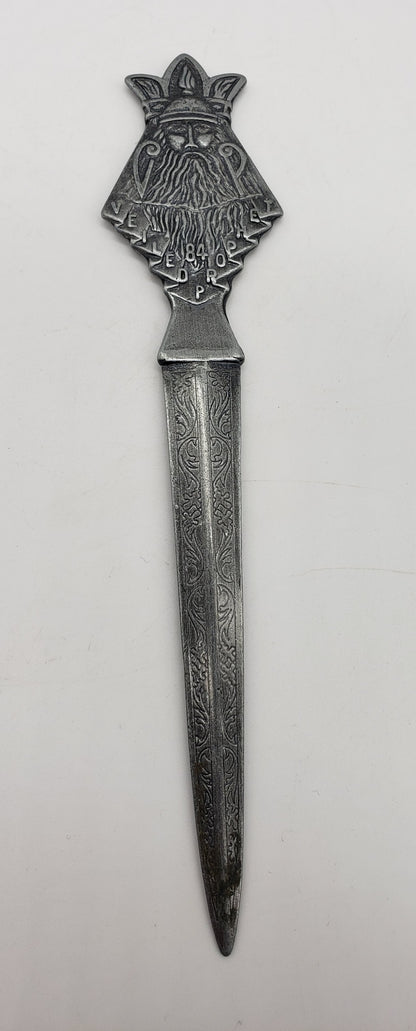 Veiled Prophet St. Louis Pewter Letter Opener and Holder 1984