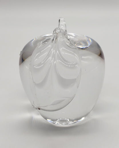 Clear Glass Apple Shape Paperweight