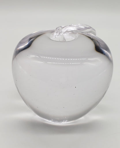 Clear Glass Apple Shape Paperweight