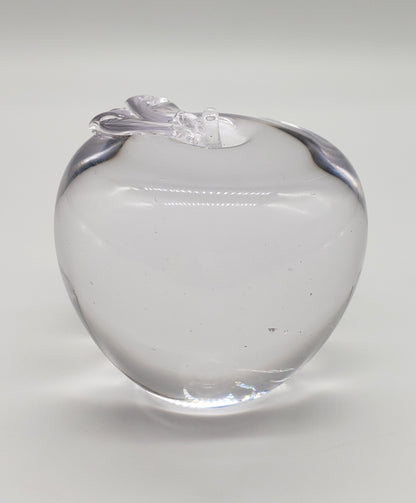 Clear Glass Apple Shape Paperweight