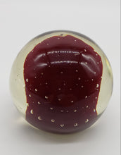 Load image into Gallery viewer, Controlled Bubble Red Art Glass Paper Weight
