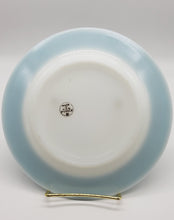 Load image into Gallery viewer, Pyrex Salad Plates Blue Rim Gold Trim
