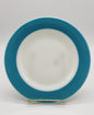 Pyrex Salad Plates Blue Rim Gold Trim