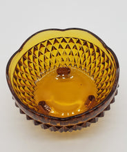 Load image into Gallery viewer, Indiana Glass Golden Amber Diamond Point Footed Bon Bon Bowl
