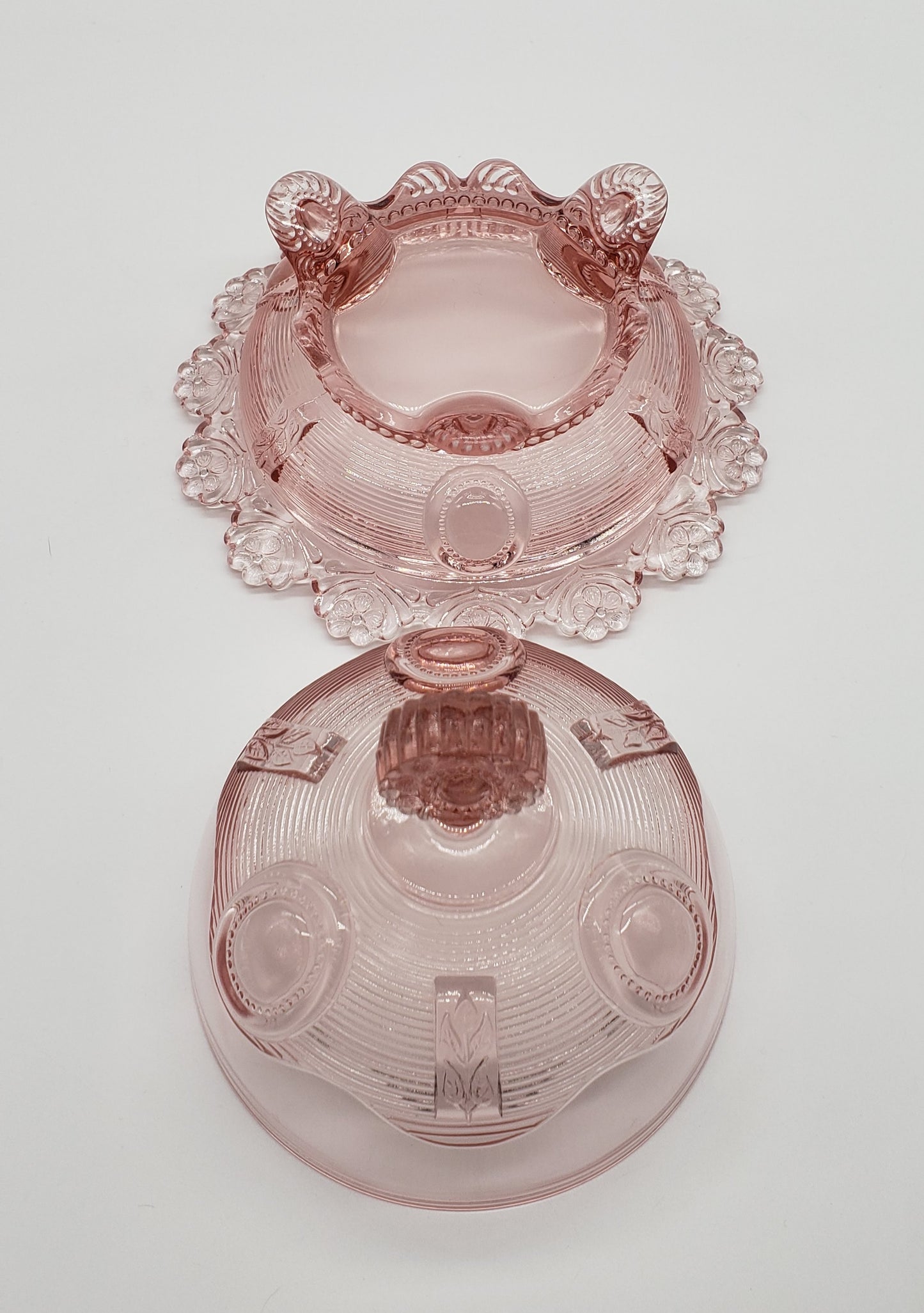 Passion Pink Glass Butterdish