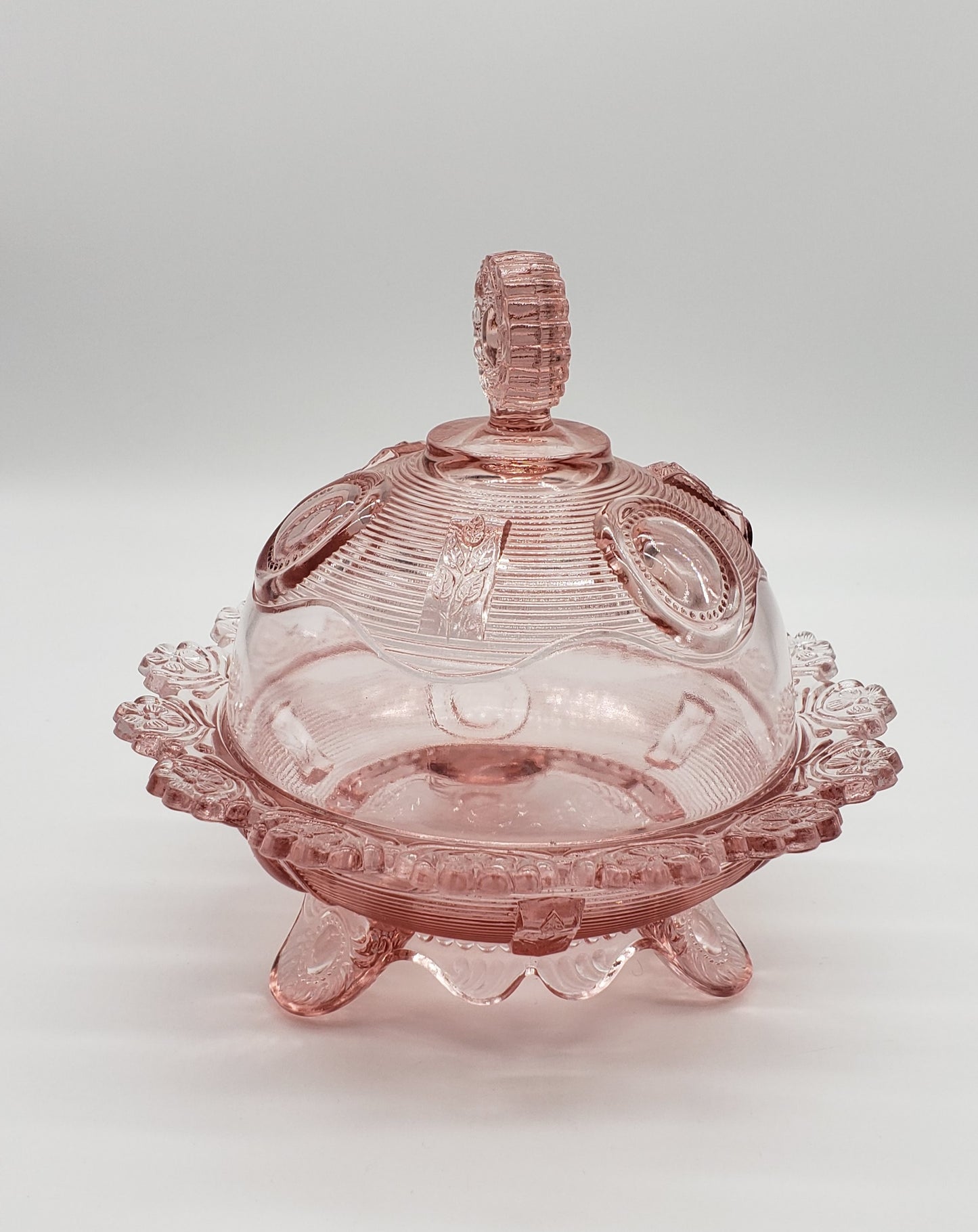 Passion Pink Glass Butterdish