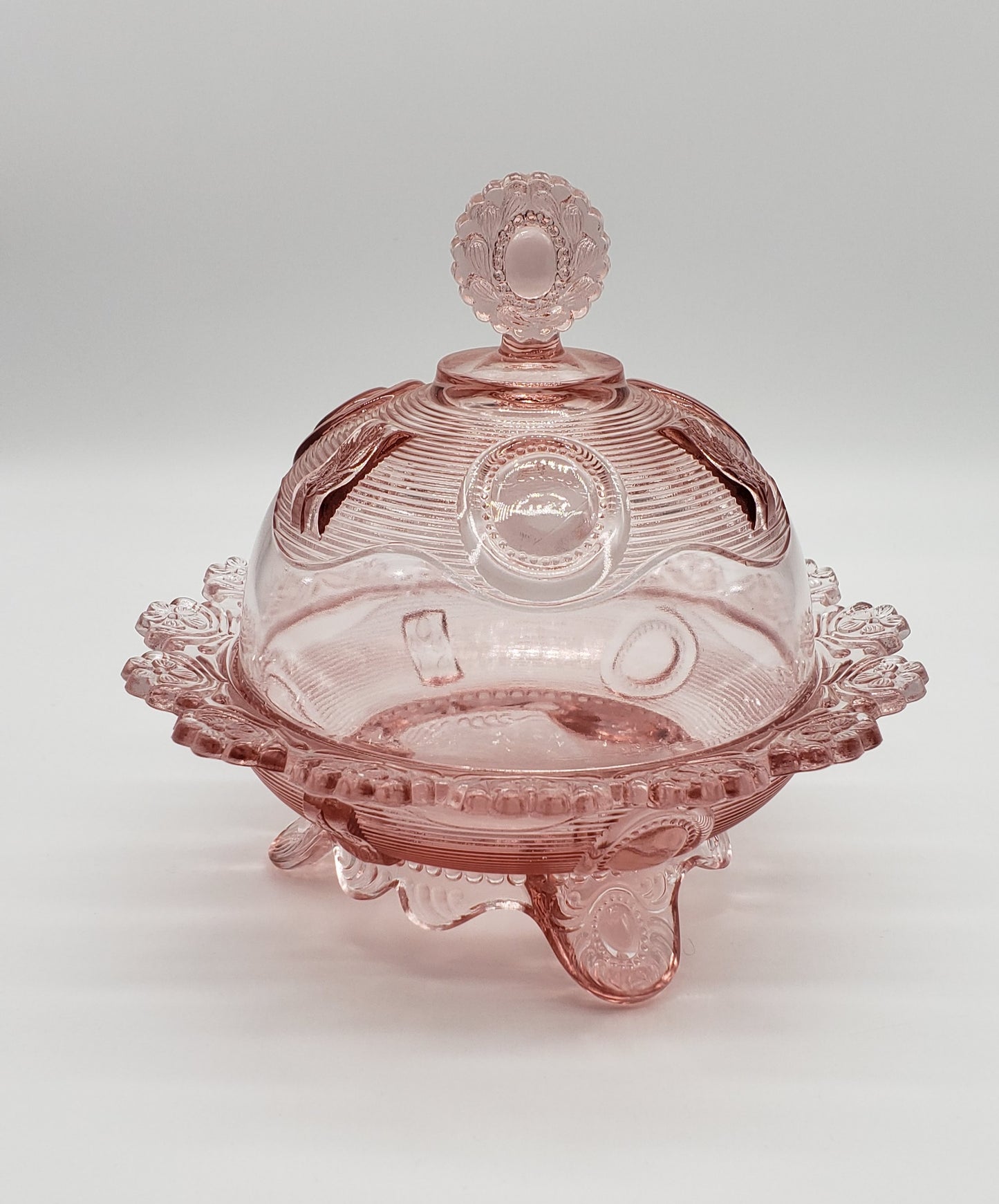 Passion Pink Glass Butterdish