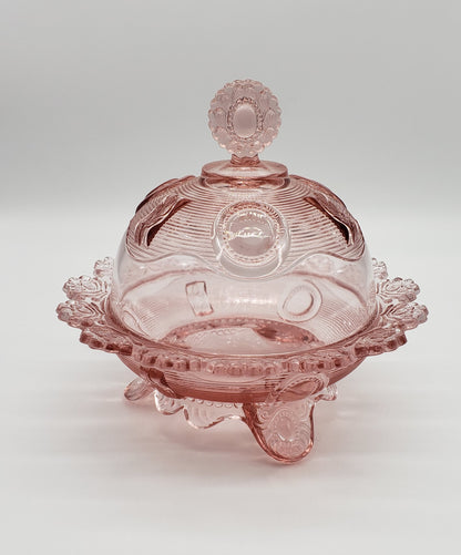 Passion Pink Glass Butterdish