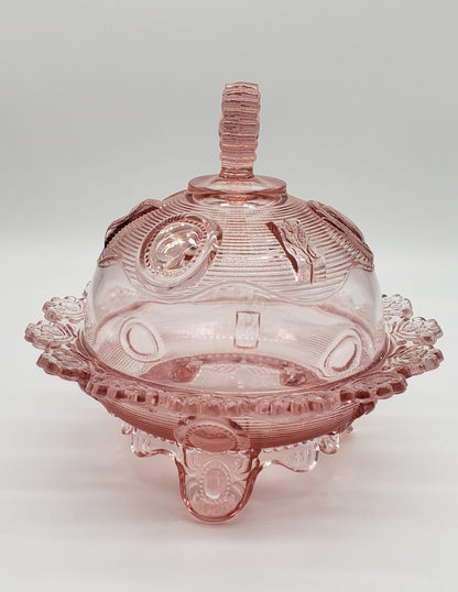 Passion Pink Glass Butterdish