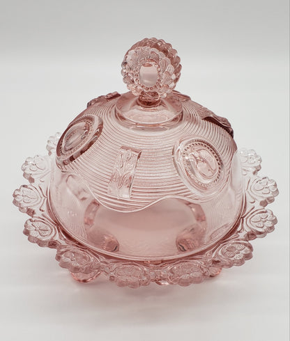 Passion Pink Glass Butterdish