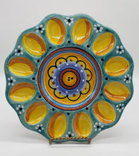 Load image into Gallery viewer, Deruta Italy Deviled Egg Plate Pottery Dish Hand Painted
