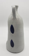 Load image into Gallery viewer, Williamsburg Pottery Grey and Blue Salt Glazed Bottle Candle Holder
