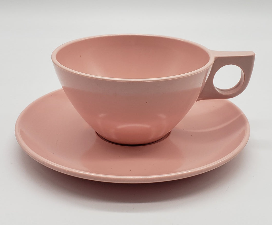 Melamine Newport Westinghouse Pink cup and saucer