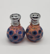 Load image into Gallery viewer, Hand Blown Art Glass Colored Dots salt and pepper Shakers
