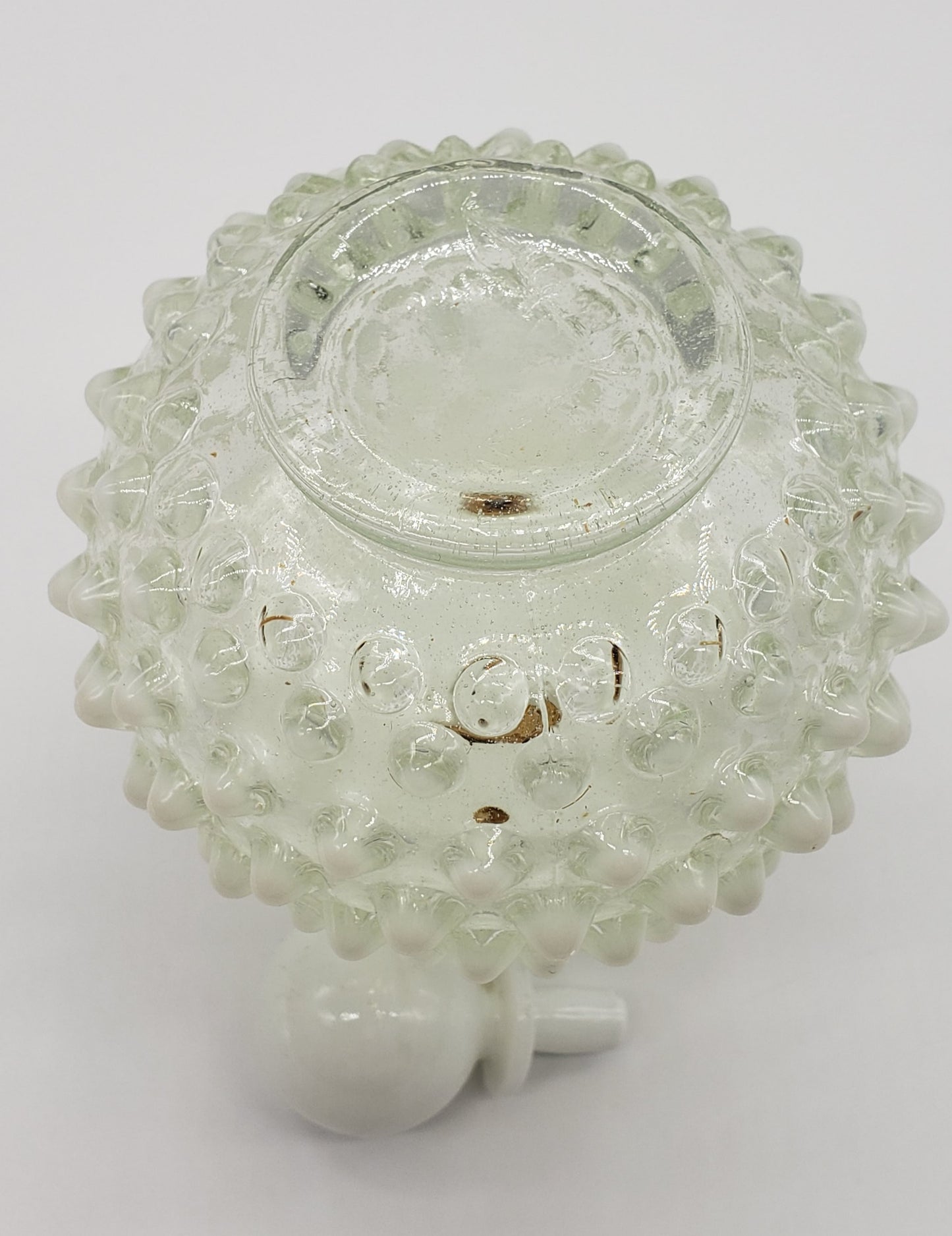 Fenton Hobnail White Opalescent Perfume Bottle with stopper