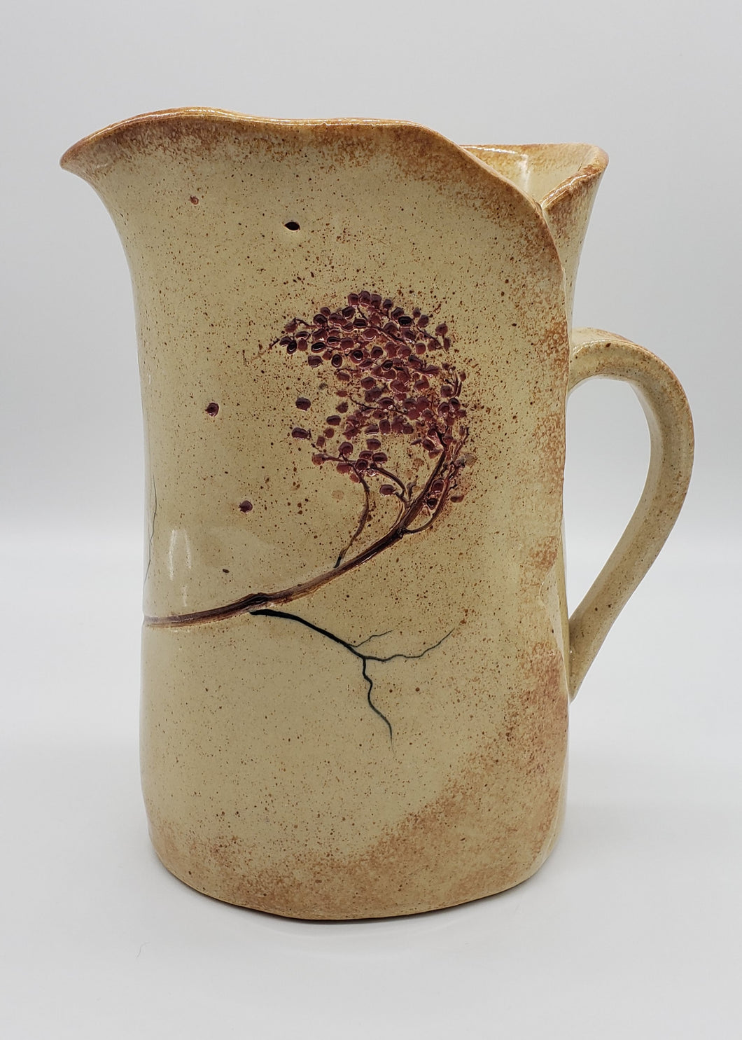 Up North Clayworks Pressed cherry Blossom Pitcher