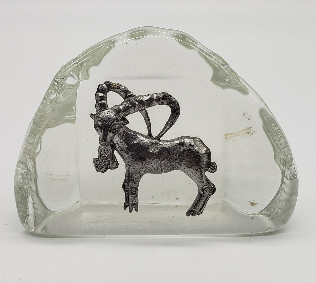 Capricorn Zodiac Art Glass Paperweight