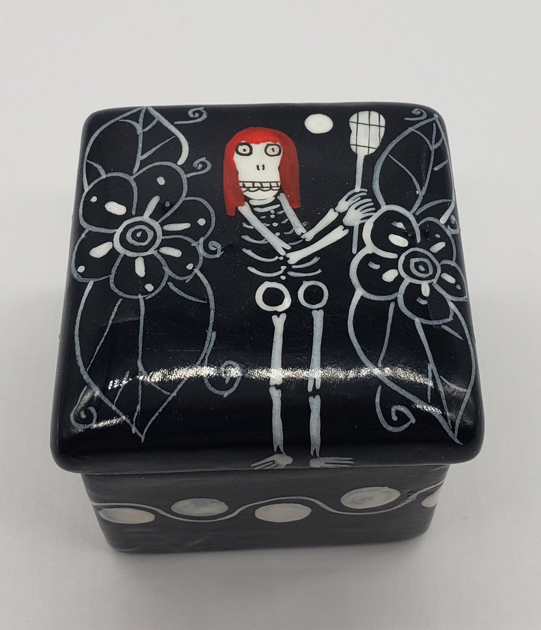 Ceramic Skeleton Jewelry Box Day of the Dead