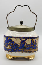 Load image into Gallery viewer, EPNS Cookie Jar &amp; English Regent China - Porcelain Biscuit Barrel
