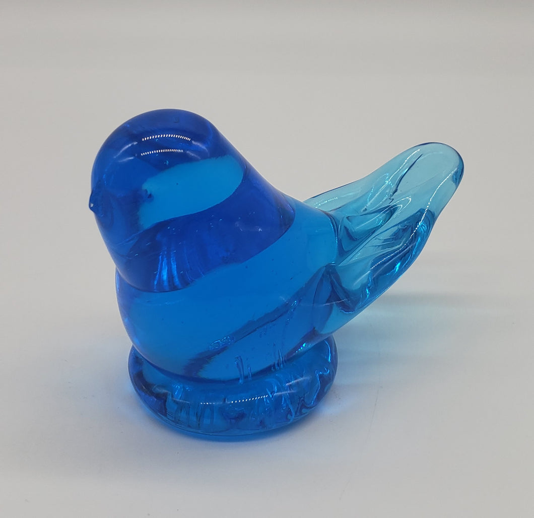 Leo Ward Blue Bird Of Happiness 1995 Art Glass Figurine Paperweight