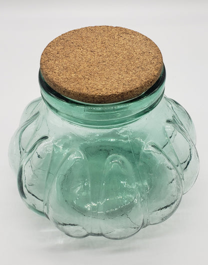 Apothecary Jar - Green Tint, pumpkin shape