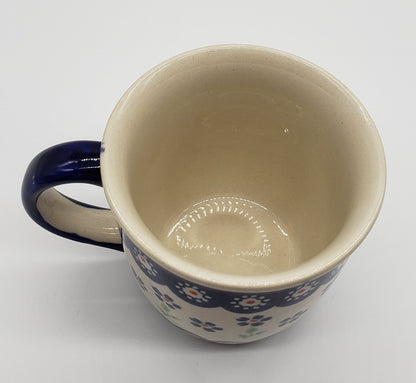 Polish Pottery Mug - Bright Peacock Daisy