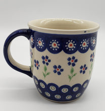 Load image into Gallery viewer, Polish Pottery Mug - Bright Peacock Daisy
