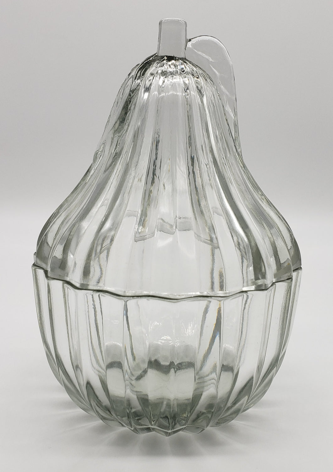 Pear Shaped Glass Lidded Candy Dish