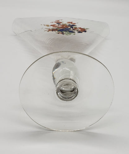 Clear Glass Fan Vase with Flowers