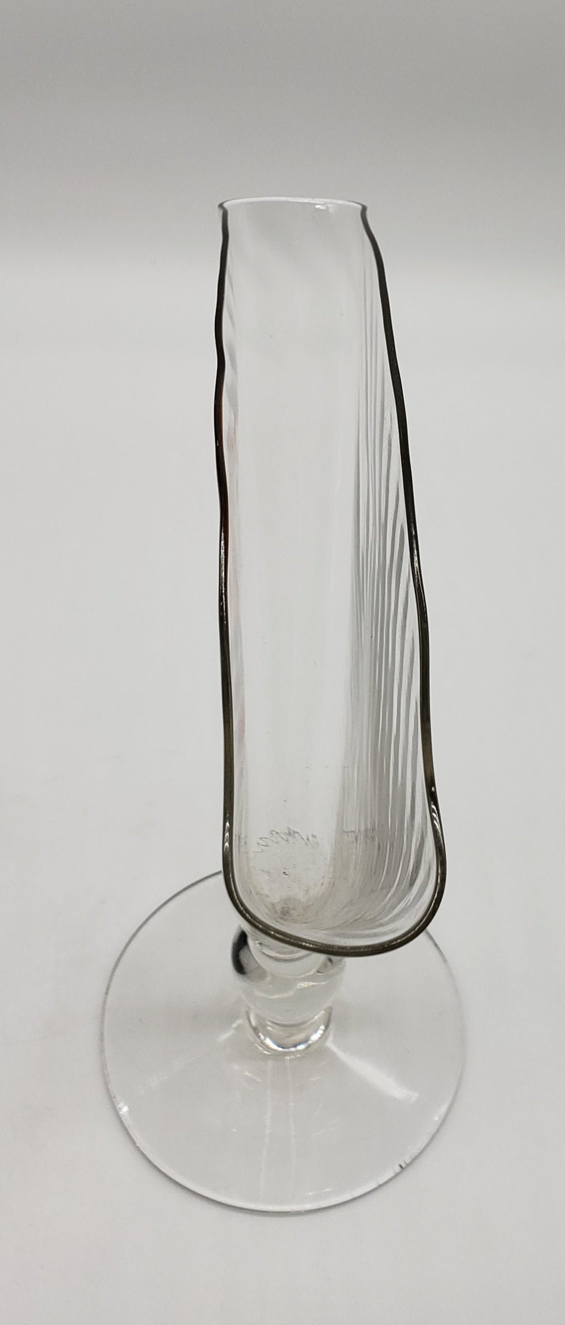 Clear Glass Fan Vase with Flowers