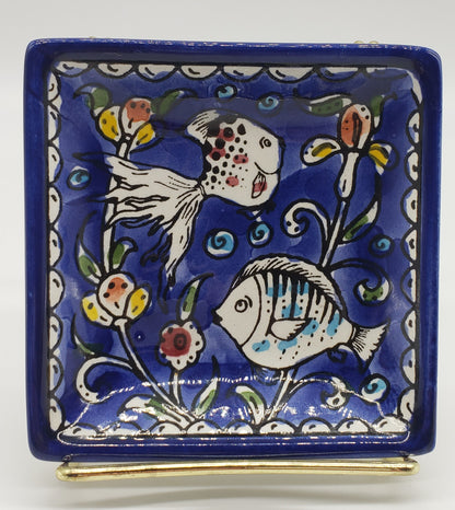 Armenian Pottery - Jerusalem Trinket Dish with Fish