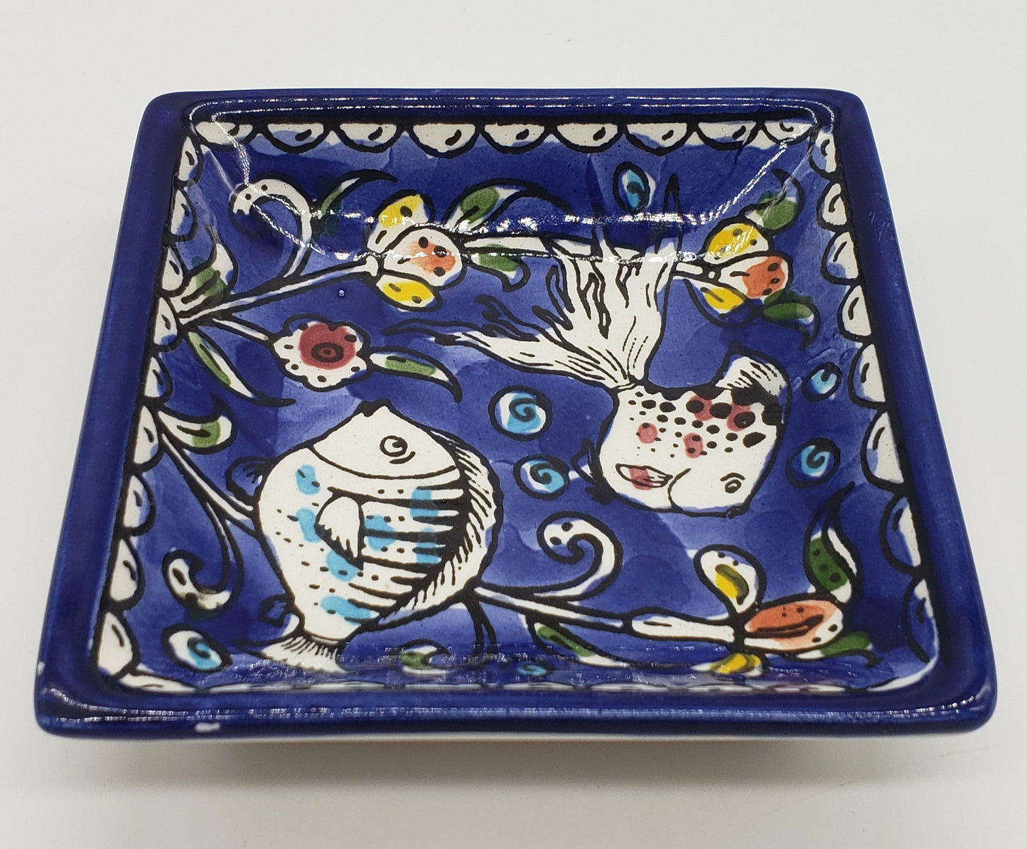 Armenian Pottery - Jerusalem Trinket Dish with Fish