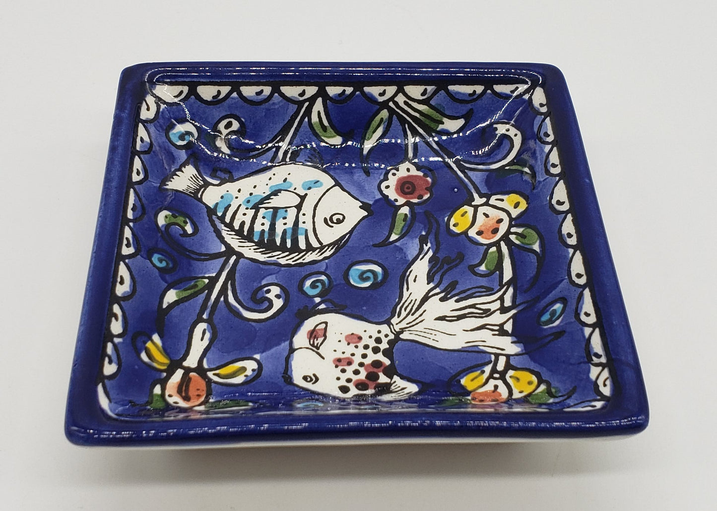 Armenian Pottery - Jerusalem Trinket Dish with Fish