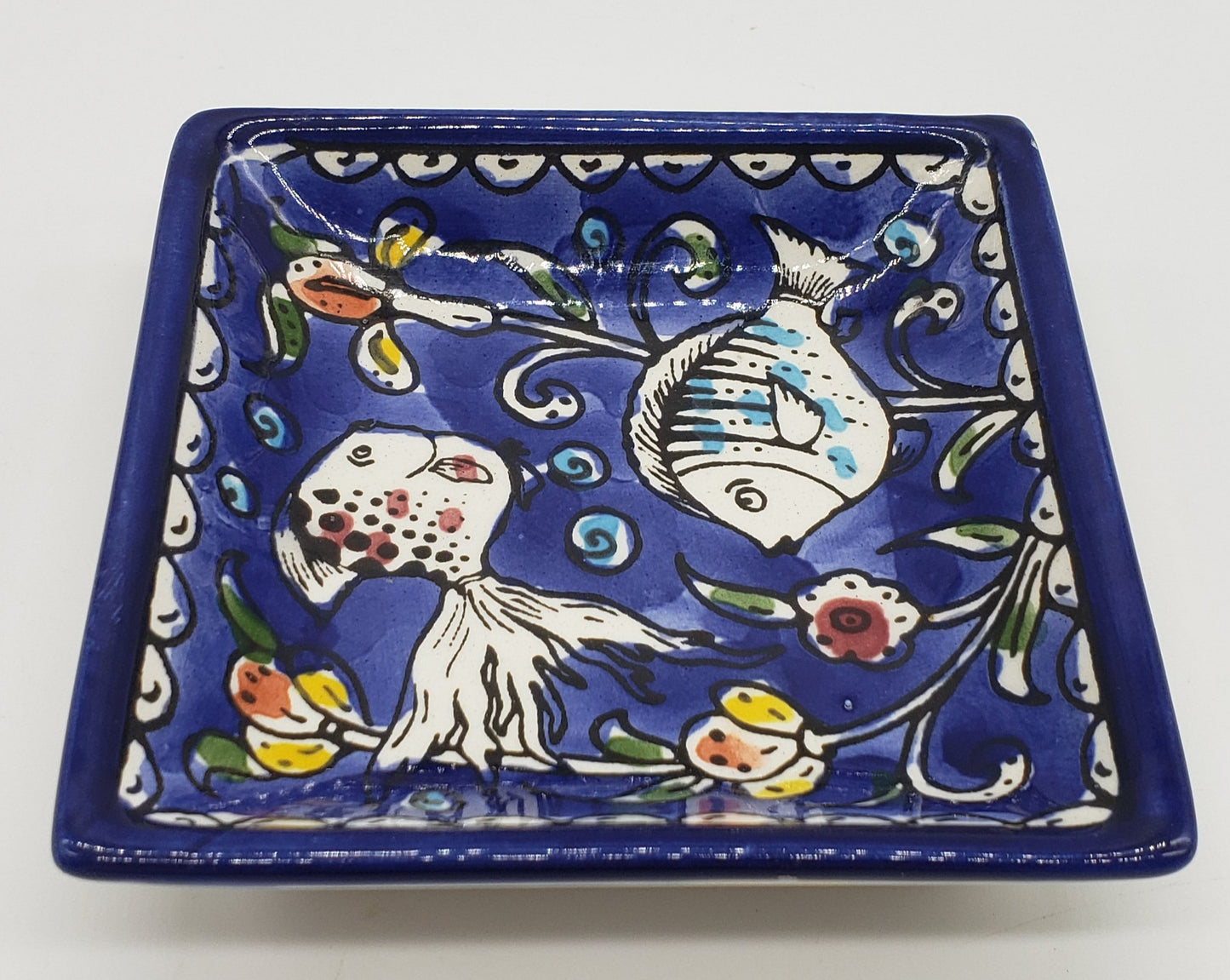 Armenian Pottery - Jerusalem Trinket Dish with Fish