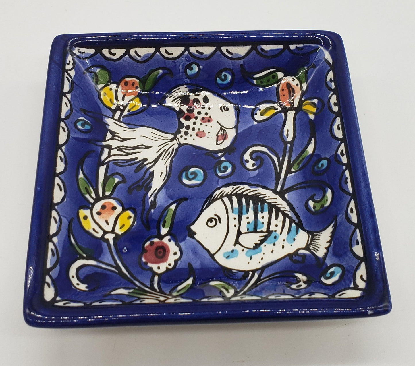 Armenian Pottery - Jerusalem Trinket Dish with Fish