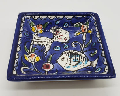 Armenian Pottery - Jerusalem Trinket Dish with Fish