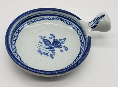 Talavera Spain Bowl with Handle Blue Flower