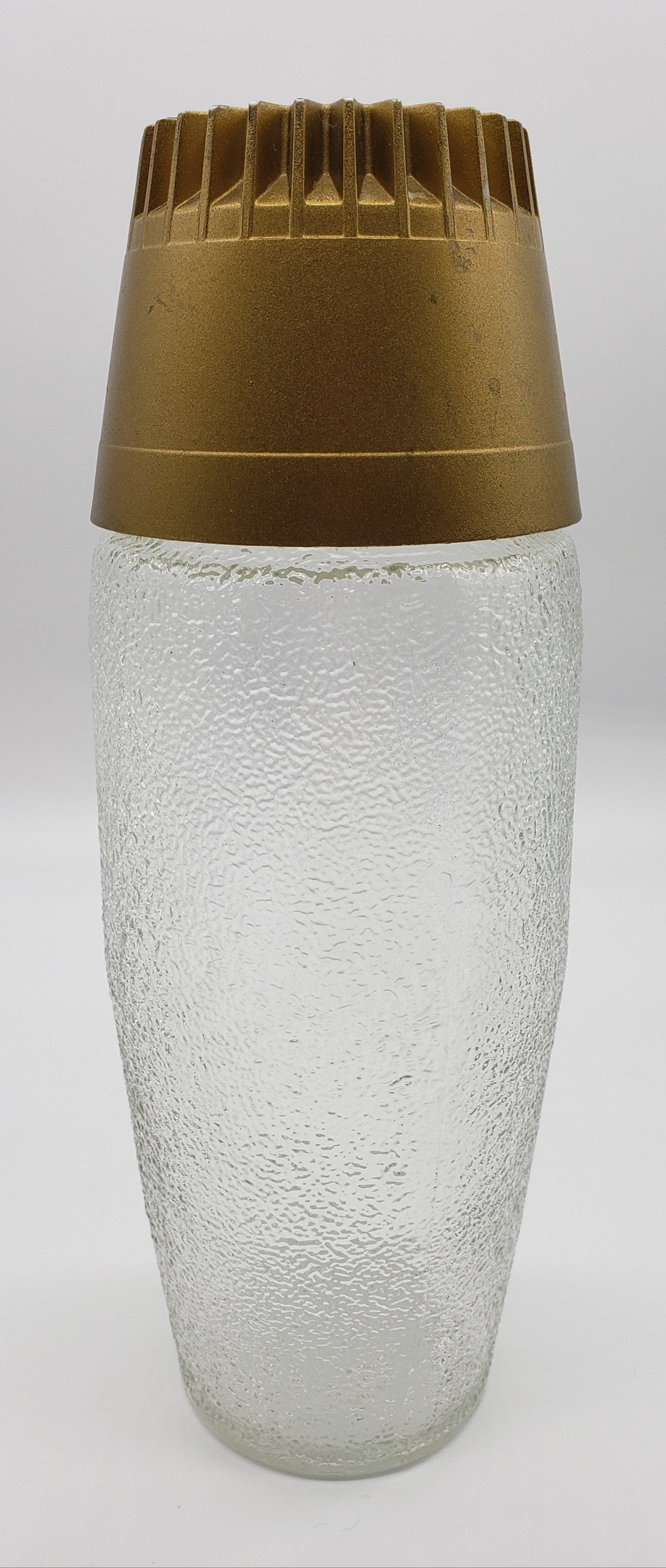 Anchor Hocking Frosted glass shaker with Gold Top